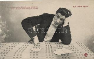 'En cinq sec' 4 darabos francia kártyás képeslap sorozat a századforduló éveiből / series ...