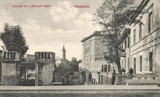 Veszprém, Színház és Korona szálló; Krausz Ármin fia kiadása