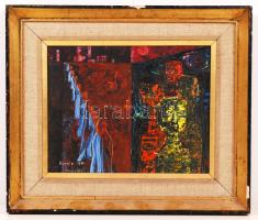 Kornis György (1927-2011): Arcok. Olaj, farost, jelzett, keretben, 24×30 cm