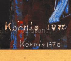 Kornis György (1927-2011): Arcok. Olaj, farost, jelzett, keretben, 24×30 cm