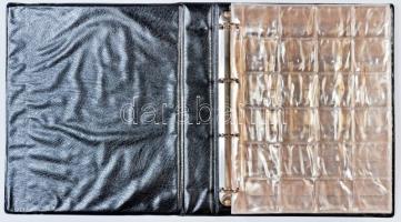 Használt fekete gyűrűs album 8db berakólappal 288db érem tárolására alkalmas férőhellyel