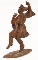 Antik táncoló juhász, réz, jelzés nélkül, m:13 cm