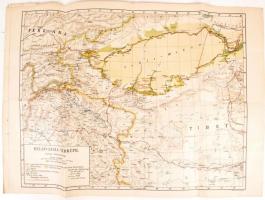 cca 1900 Belső-Ázsia térképe, rajzolta Reithofer Károly, Franklin-Társulat Könyvnyomdája, 50x70 cm