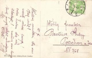 Versec, Takarékpénztár és Andrássy sétány; Gábor Lajos dohánytőzsde kiadása / promenade, bank