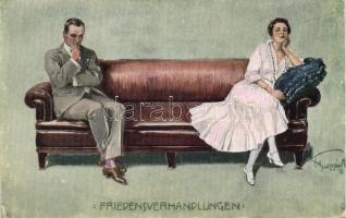 Friedensverhandlungen / Peace talk couple, artist signed