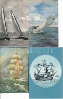 15 db MODERN (vitorlás) hajó motívumú képeslap / 15 modern motive cards, ships, sailing