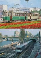 10 db MODERN, kiváló minőségű, megíratlan, osztrák villamos motívumú képeslap / 10 modern motive car...