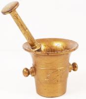 1914-1914 Bronz füles mozsár, m: 12 cm, m: 22 cm