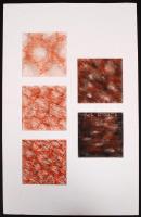 Jelzés nélkül: Repedések. Vegyes technika, papír, 10×10 cm