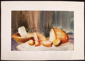 Jelzés nélkül: Asztali csendélet. Akvarell, papír, 20×32 cm