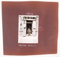 1943 Bp. VII. Kocsma, fotó kartonra ragasztva, 6x8 cm, karton 17x17 cm