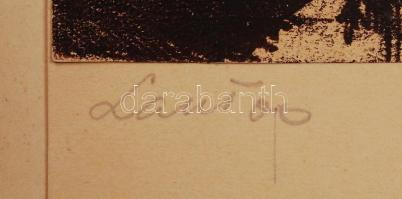 Olvashatatlan jelzéssel: Lantos. Rézkarc, papír, 17×25 cm