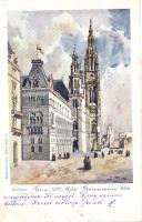 Vienna, Wien; Rathaus / town hall, artist signed (EB)