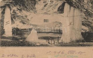 Dobsina jégbarlang, Oszlop-terem, Köhler Arthur kiadása, Dobsiná, ice cave, Pillar Hall