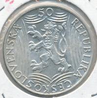 Csehszlovákia 1949. 50K Ag Sztálin T:2 Czechoslovakia 1949. 50 Korun Ag Stalin C:XF