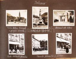 cca 1930 Olaszország egy utazás képei, kb 130 db fotó képaláírásokkal, albumban, sok mozgalmas képpe...