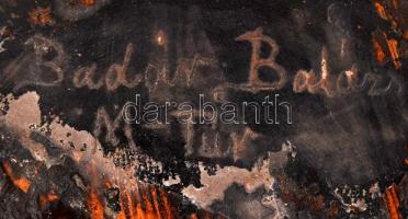 Badár Balázs (1855-1938): Füles váza pár, mázas kerámia, apró máz hibákkal, jelzett, m:28 cm