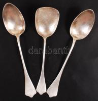 cca 1900 3 db dianás ezüst (Ag) szószos és sültes kanál / Silver spoons 275 g