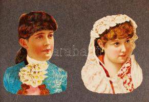 cca 1900, 100 db litho kép albumban, vegyes mintával (virág, kutya, gyümölcs, stb.) /
cca 1900, 100 ...