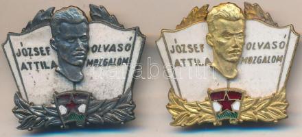 ~1975. "József Attila Olvasó Mozgalom" arany és bronz fokozata, zománcozott jelvények T:2,2-