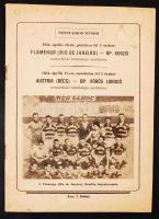 1954 Népstadion futballmérkőzéseinek ismertető- és programfüzete: Flamengo-Bp. Kinizsi, Austria-Bp. Vörös Lobogó, 15p