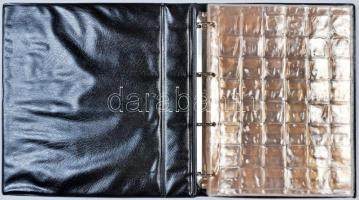 Használt fekete gyűrűs album 12db berakólappal 576db érem tárolására alkalmas férőhellyel