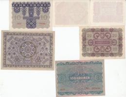 Osztrák-Magyar Bank 1922. 1K + 2K + 10K + 20K + 100K + 1000K T:I-II-