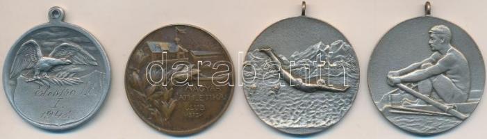 1941. Elektro S.E. 1941. I. 3db ezüstözött díjérem, egyik Ludvig szignóval (39mm,36mm)+ DN Magyar Athletikai Club 1875 Br emlékérem (37mm) T:2