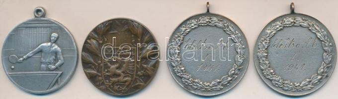 1941. "Elektro S.E. 1941. I." 3db ezüstözött díjérem, egyik Ludvig szignóval (39mm,36mm)+ ...