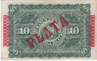 Kuba / Spanyol adminisztráció 1896. 10P "PLATA" felülbélyegzéssel T:I- (hajtatlan)
Cua / S...