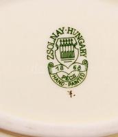 Zsolnay hamutál, kézzel festett, aranyozott, virágmintás, jelzett, hibátlan, 12x8 cm