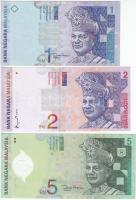 Malajzia 1996-2001. 1R + 2R + 5R T:I Malaysia 1996-2001. 1 Ringgit + 2 Ringggit + 5 Ringgit C:UNC