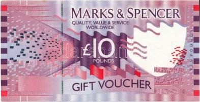 Nagy-Britannia DN Marks&Spencer ajándékutalványa 10Ł értékben T:II- Great Britain ND Marks&Spencer gift voucher about 10 Pounds C:VF 