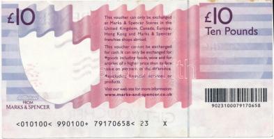 Nagy-Britannia DN "Marks&Spencer" ajándékutalványa 10Ł értékben T:II-
Great Britain ND...