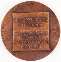 Várhelyi György (1942-): Dr. Gartner Pál. Bronz plakett, jelzett, d:12 cm