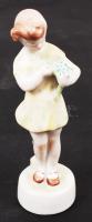 Zsolnay virágszedő lányka, hibátlan, m: 14 cm