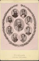 cca 1890-1900 "Királyunk különböző életkorában", Ferenc József portrék, keményhátú fotó, 11x16 cm