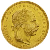 1871GYF 8Ft/20Fr Au "Ferenc József / Középcímer" (6.46g/0.900) T:2,2- Hungary 1871. 8 Forint/20 Francs Au "Franz Joseph / Coat of Arms" Alba Iulia (6.46g/0.900) C:aXF Unger III.: 1453.b, Huszár: 2116., Adamo M23