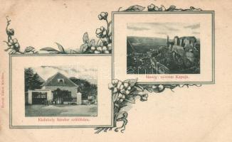 Sümeg, Kisfaludy Sándor szülőháza, várrom; floral, Horváth Gábor kiadása (fl)