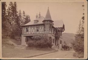 cca 1870-1880 Divald Károly (1830-1897): Lublói fürdő, keményhátú fotó, hátoldalán feliratozva, 16x11 cm