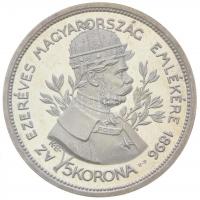1896. 5K Ag "Ferenc József" U.P. jelzéssel ellátott fantáziaveret (24.27g) T:PP Csak 2000d...
