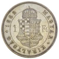 1882KB 1Ft Ag "Ferenc József / Barokk címer" Körmöcbánya T:1-,2
Hungary 1882KB 1 Forint Ag...