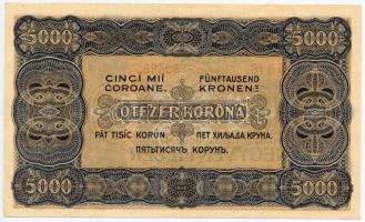 1923. 5000K T.W nyomdahely jelöléssel "40 FILLÉR / NEGYVEN FILLÉR" felülbélyegzéssel T:I-
...