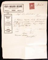 1909,1920 2 db érdekes szegedi számla: aranyműves, kazánkovács