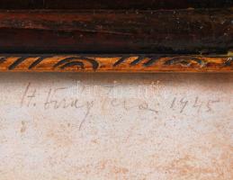 Hahnné Virág Terézia (1896-): Budai látkép a Margit-híddal. Pasztell, papír, jelzett, üvegezett kere...