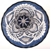 Kristály váza, több rétegű, csiszolt, hibátlan, hámozott, m:23 cm