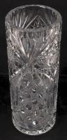 Ólomkristály váza, csiszolt, hibátlan, hámozott, m:27 cm