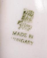 Zsolnay porcelán kulacs, kézzel festett, virágmintás. Jelzett, mázhibás, m: 10 cm