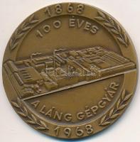 1968. "100 éves a Láng Gépgyár" emlékérem (60mm) T:2