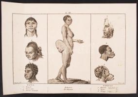 cca 1800 Emberformák metszet, 13x19 cm